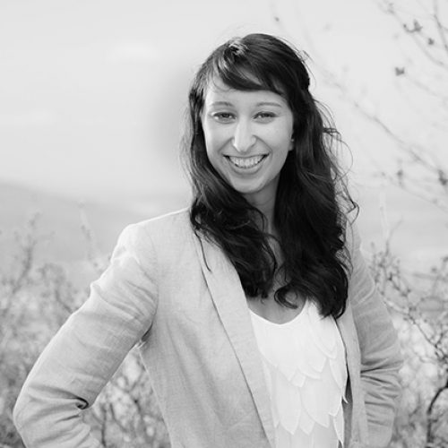 Black and white portrait of Melissa Wagner