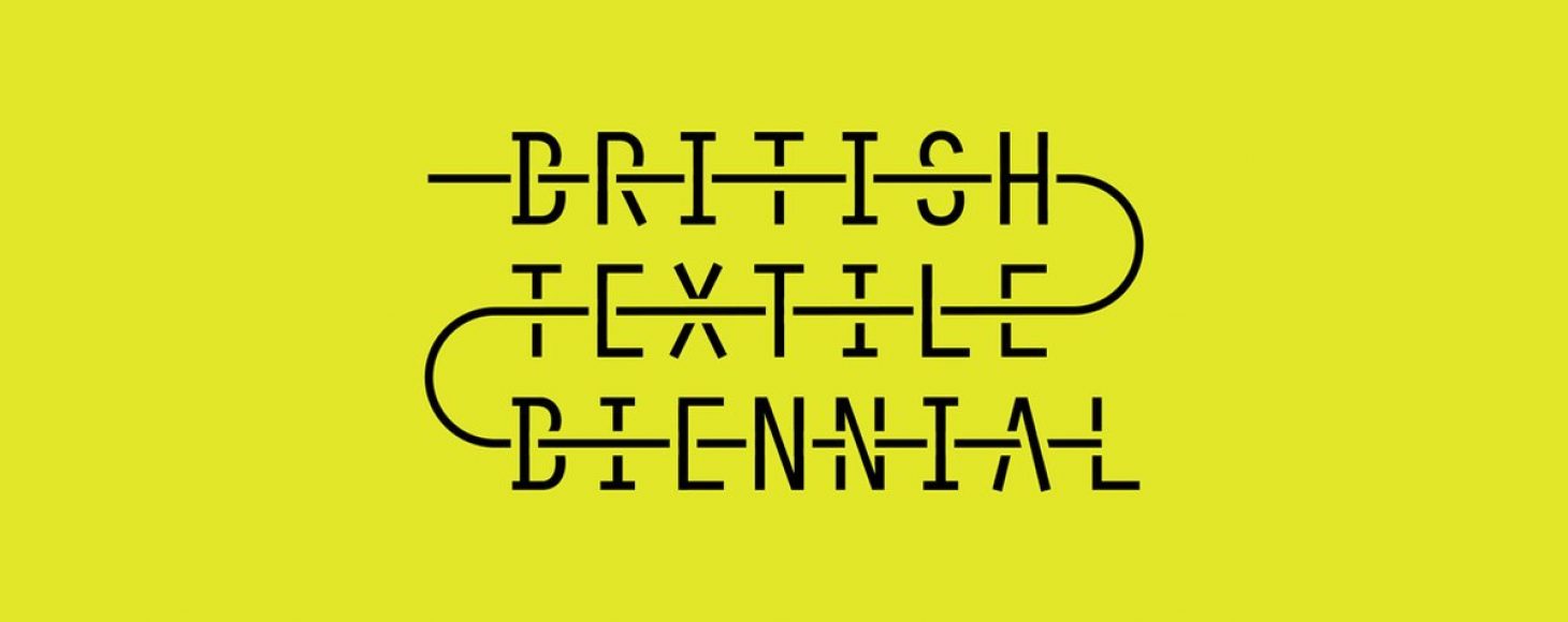 British Textile Biennial logo on a yellow background