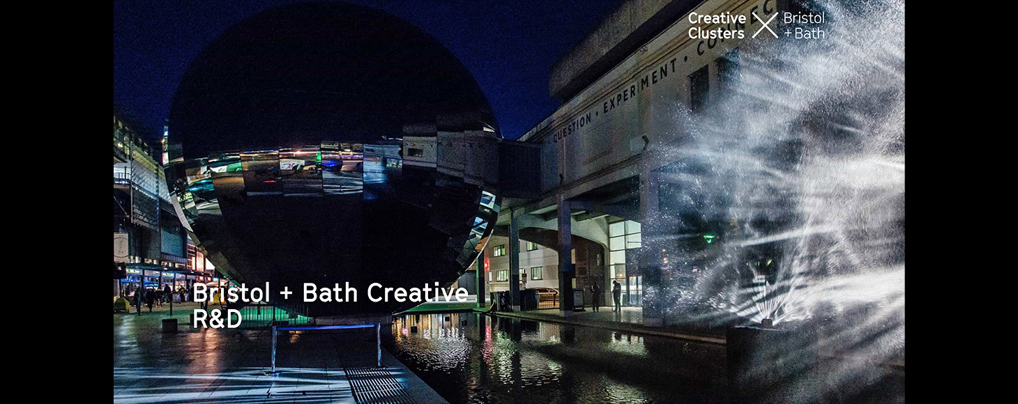 Banner design that has a sculpture installation in the image