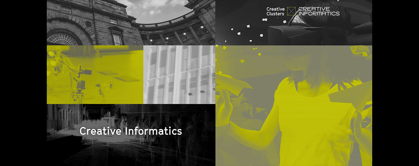 Poster with buildings and text designed by Creative Informatics