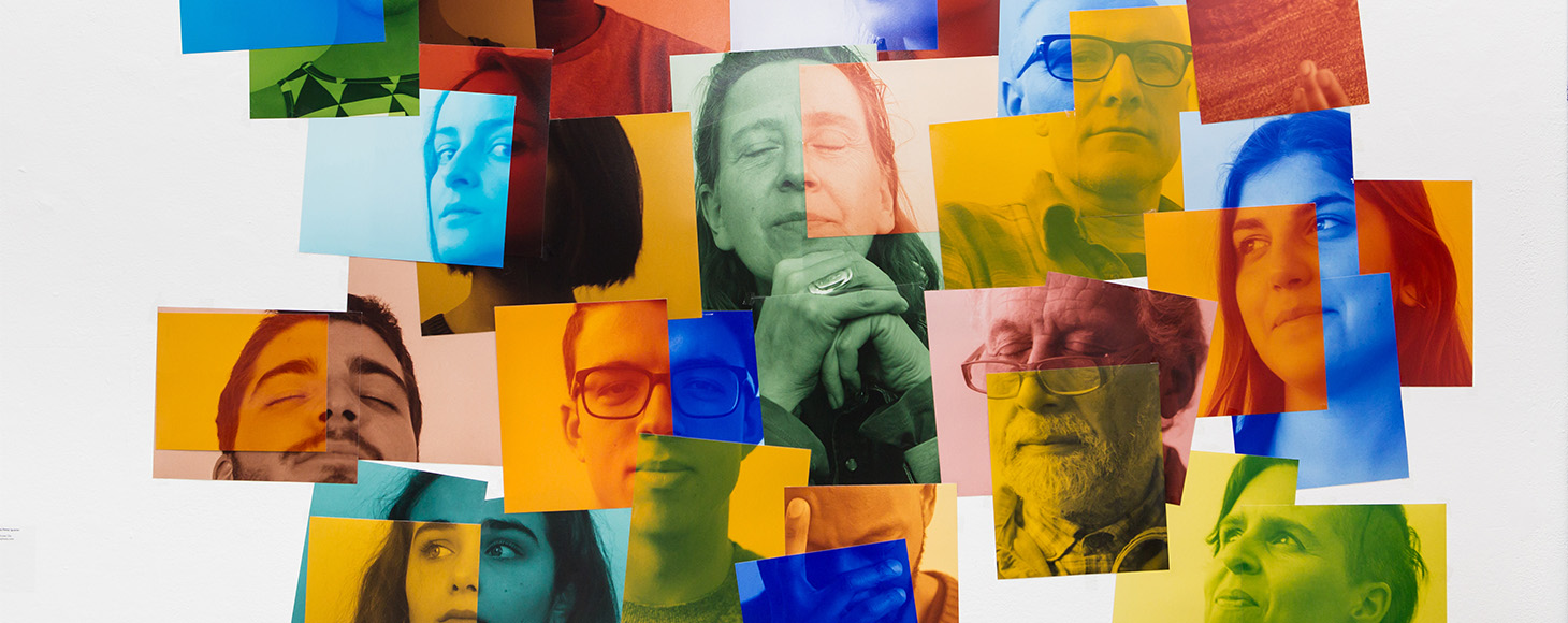 A series of coloured images is shown in a collage