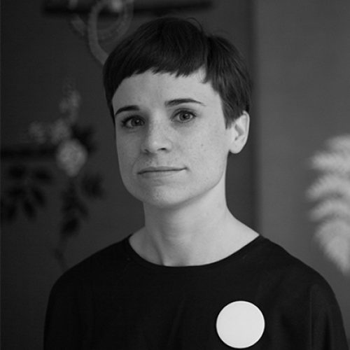 Black and white portrait of Anna Glover