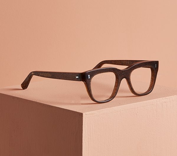 Glasses made of parblex, a material grown using potato peels