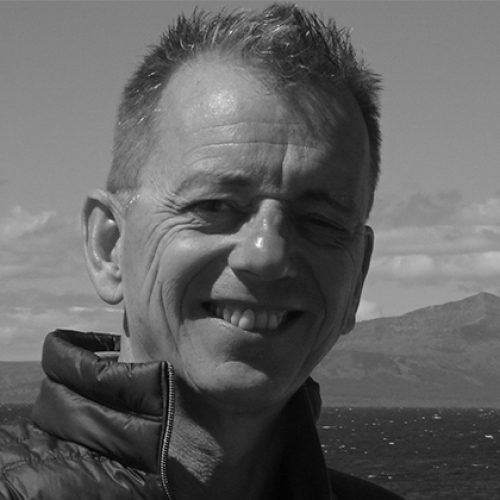 Black and white portrait of David Grandy