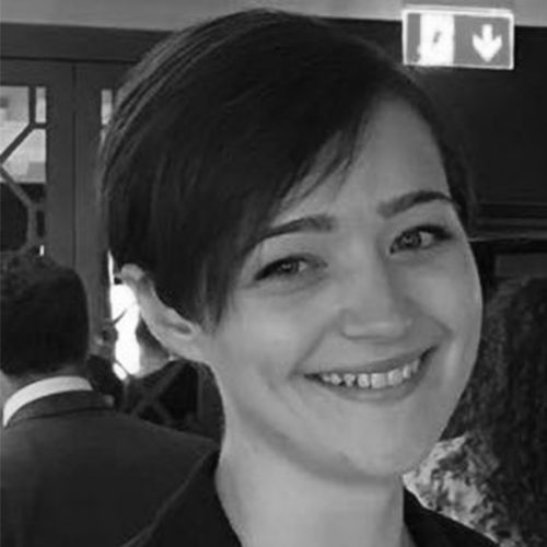 black and white portrait of Stephanie Rolph